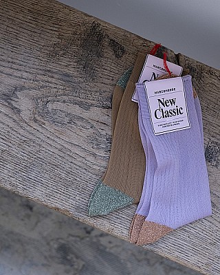 MARCOMONDE/wide rib bicolor socks(一旦保留)