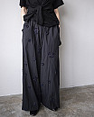 villd / Flower embroidery easy pants (Check柄)