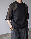 【予約販売】villd /cotton Organdy T-shirt(BLK)