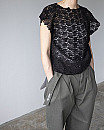 pan/ bischoff butterfly lace s/s blouse