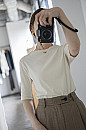【予約商品】vonique / soft twist T-shirt (Cream)