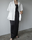 vonique/ satin maxi skirt (black)