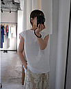 vonique/ Oversized Sleeveless T-Shirt(WHITE)