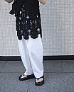 villd /tulle embroidery wrap skirt (BLK)
