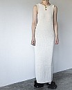 pan/ silk rib knit free one-piece