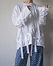 ENFOLD / RIBBON LONG-SLEEVE T-SHIRT