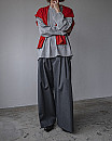 ENFOLD/ KNIT CAPE LONG-SLEEVES T-SHIRT