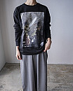 PHOTOCOPIEU/ LONG-SLEEVED PRINT SWEAT T-SHIRT