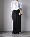 vonique/ satin long skirt (black)