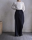 IIROT/Front Tuck Wide Pants_Navy