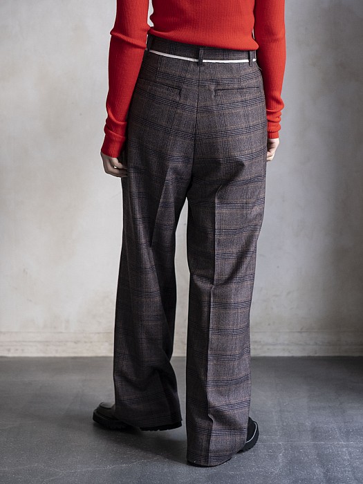 PERD /  tuck wide pants (check)