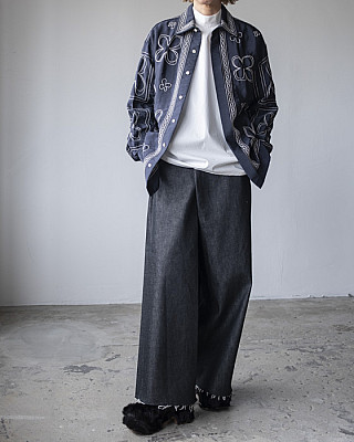 GABRIELA COLL GARMENTS/ ''NO.310 CROSSED TROUSERS'' (BLACK DENIM)