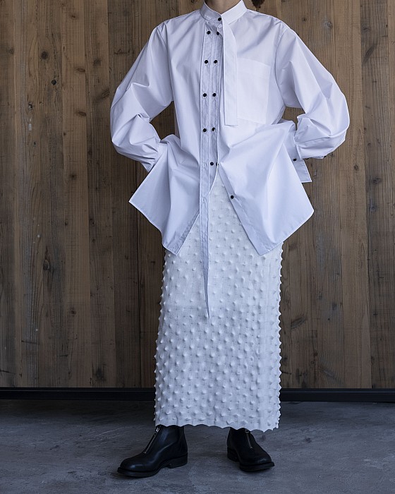 OPEN SESAME CLUB / durian long skirt -White-