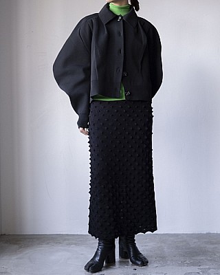 OPEN SESAME CLUB / durian long skirt -Black-