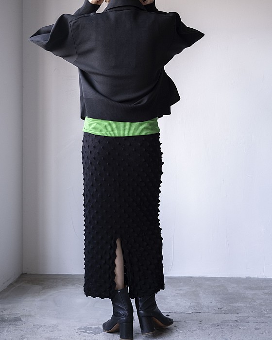 OPEN SESAME CLUB / durian long skirt -Black-