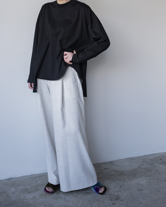 トップス ENFOLD 2025SS ASYMMETRY DRAPE T-SHIRT VONIQUE / ENFOLD / ASYMMETRY DRAPE LONG-SLEEVES T-SHIRT