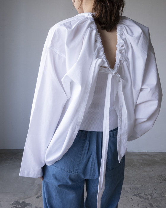 【SEEALL/シーオール】 CERAMIC GATHER トップ SEEALL / シーオール】GATHER SLEEVE TOP：ブラウス（シャツ