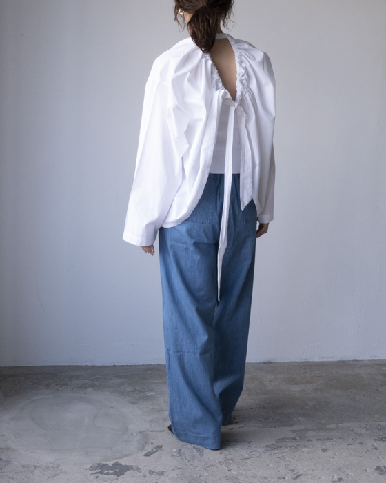 【SEEALL/シーオール】 CERAMIC GATHER トップ SEEALL / シーオール】GATHER SLEEVE TOP：ブラウス（シャツ