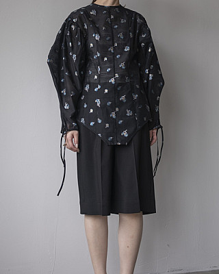 NOHRA / Flower jacquard blouse(BLK)