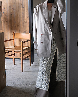 villd / embroidery wrap skirt  (WHITE)