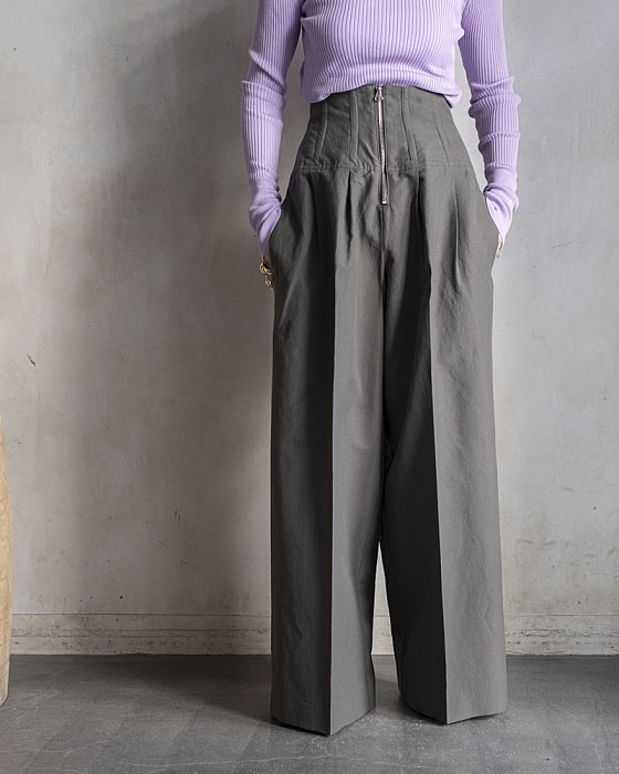 JANE SMITH/ BACK LACE UP WIDE PANTS