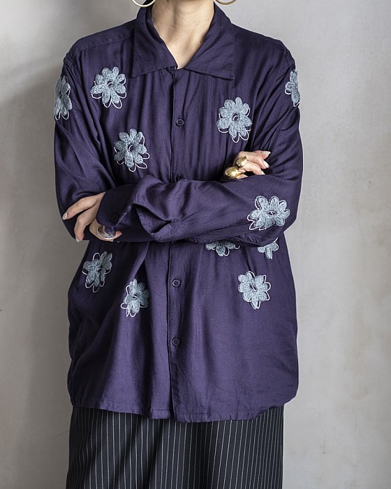 NOMA t.d. /FLORAL HAND EMBROIDERY SHIRT