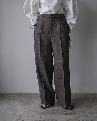 BISOWN / WOOL LINEN 1TUCK SLACKS