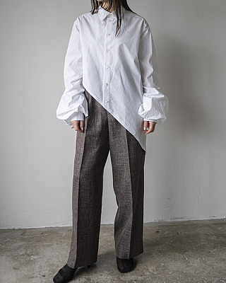 BISOWN / WOOL LINEN 1TUCK SLACKS (men's size)