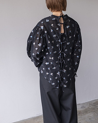 NOHRA / Flower jacquard blouse(BLK)