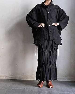 MIOSMOKEY/ SHEER STAND COLLAR ST