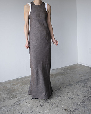 GABRIELA COLL GARMENTS / NO.303 LINEN BIAS CUT DRESS(Brown)