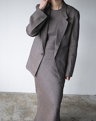 GABRIELA COLL GARMENTS / NO.206 LINEN TAILORED JACKET'' (BROWN)