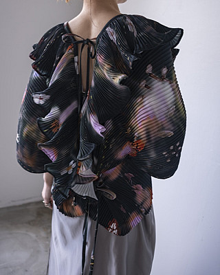 JULIA HEUER/ HANDPLEATED MARCIA TOP IN FRANCES