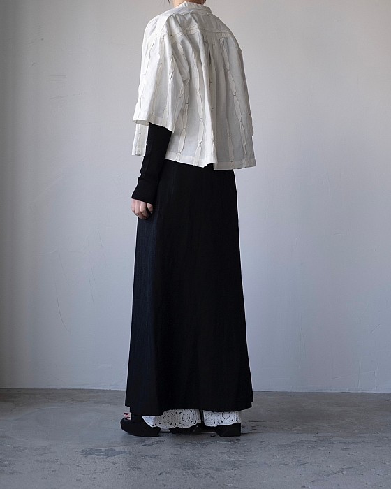 [SALE]JANE SMITH/wool linen corset detail long skirt