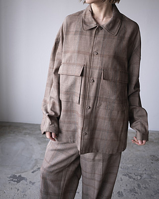 SEEALL/check double Pocket blouson
