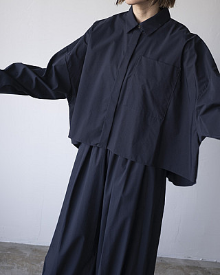 ENFOLD / JUST-LENGTH SHIRT(Navy)