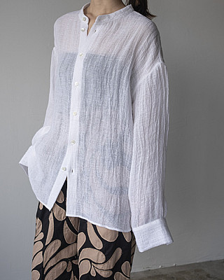 villd / Linen no collar shirt