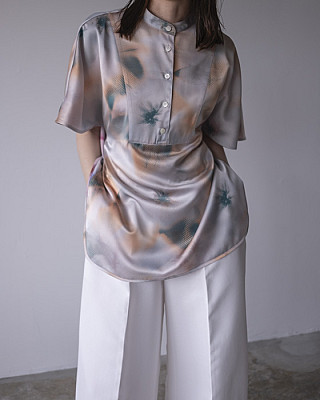 TELMA / Printed Cape Shirt