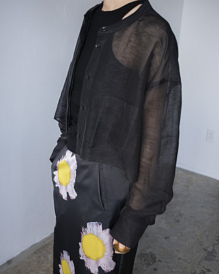 villd / Cropped wide shirt (BLK)