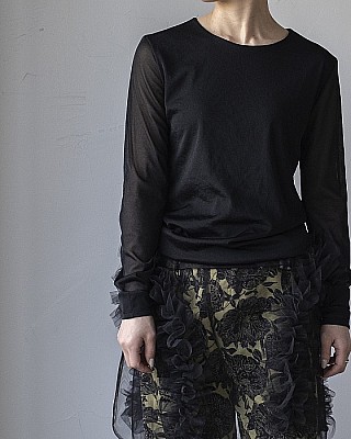 PERD / sheer tricot Tops (BLK)
