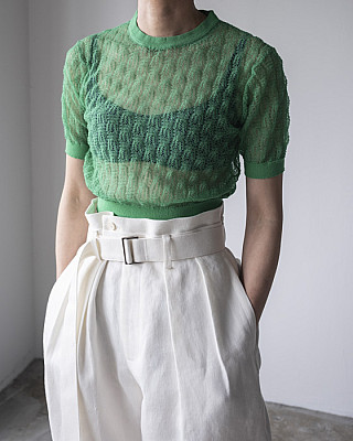NICENICE MOMENT /LACE KNIT TOP(BRA SET)