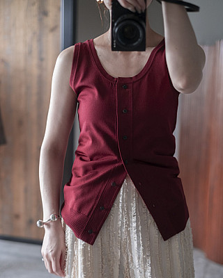 CURRENTAGE / knit tank top