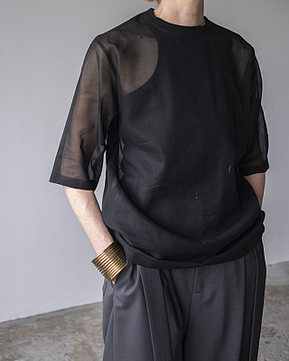 【予約販売】villd /cotton Organdy T-shirt(BLK)