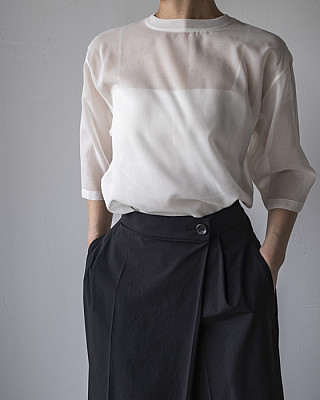 【予約販売】 villd /cotton Organdy T-shirt (white )