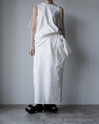IIROT/Cotton wrap skirt  (white)