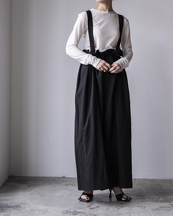 VONIQUE / perd/suspender wide pants