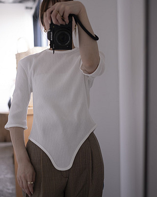 pan/ zinc rib tail 3/4 sleeve tee