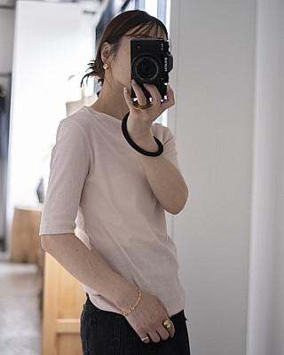 vonique / soft twist T-shirt (smoky pink)