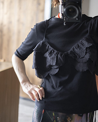 crinkle crinkle crinkle / embroidery scallup bra