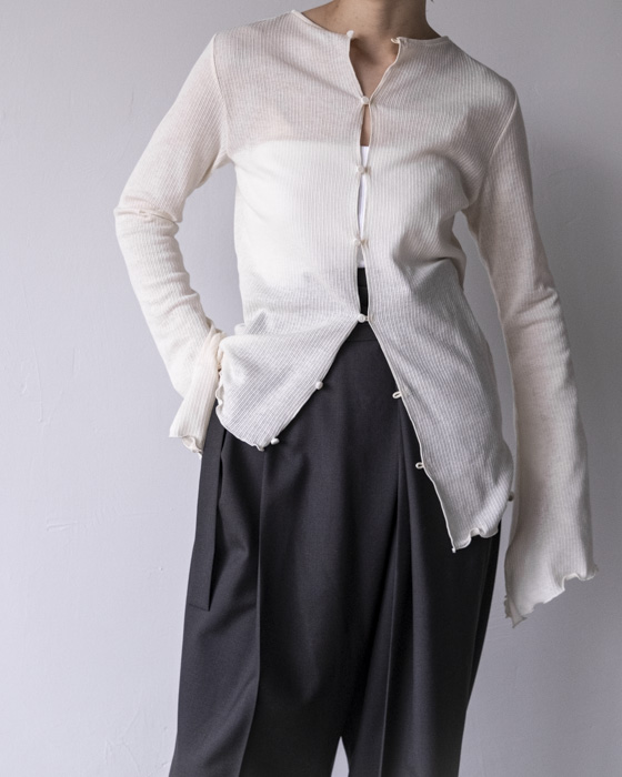 トップス VONIQUE/cut and sew 2way cardigan VONIQUE / VONIQUE/ cut and sew 2way cardigan (Ivory)